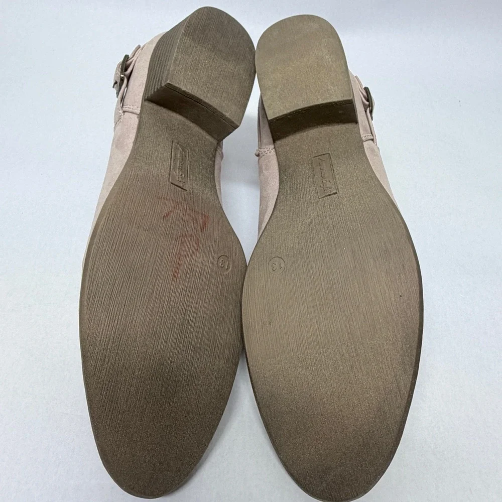American Eagle Womens Blush Pink Faux Suede Cutout Ankle Booties Size 13